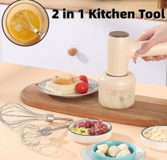 2-in-1 Electric Garlic Chopper USB Rechargeable